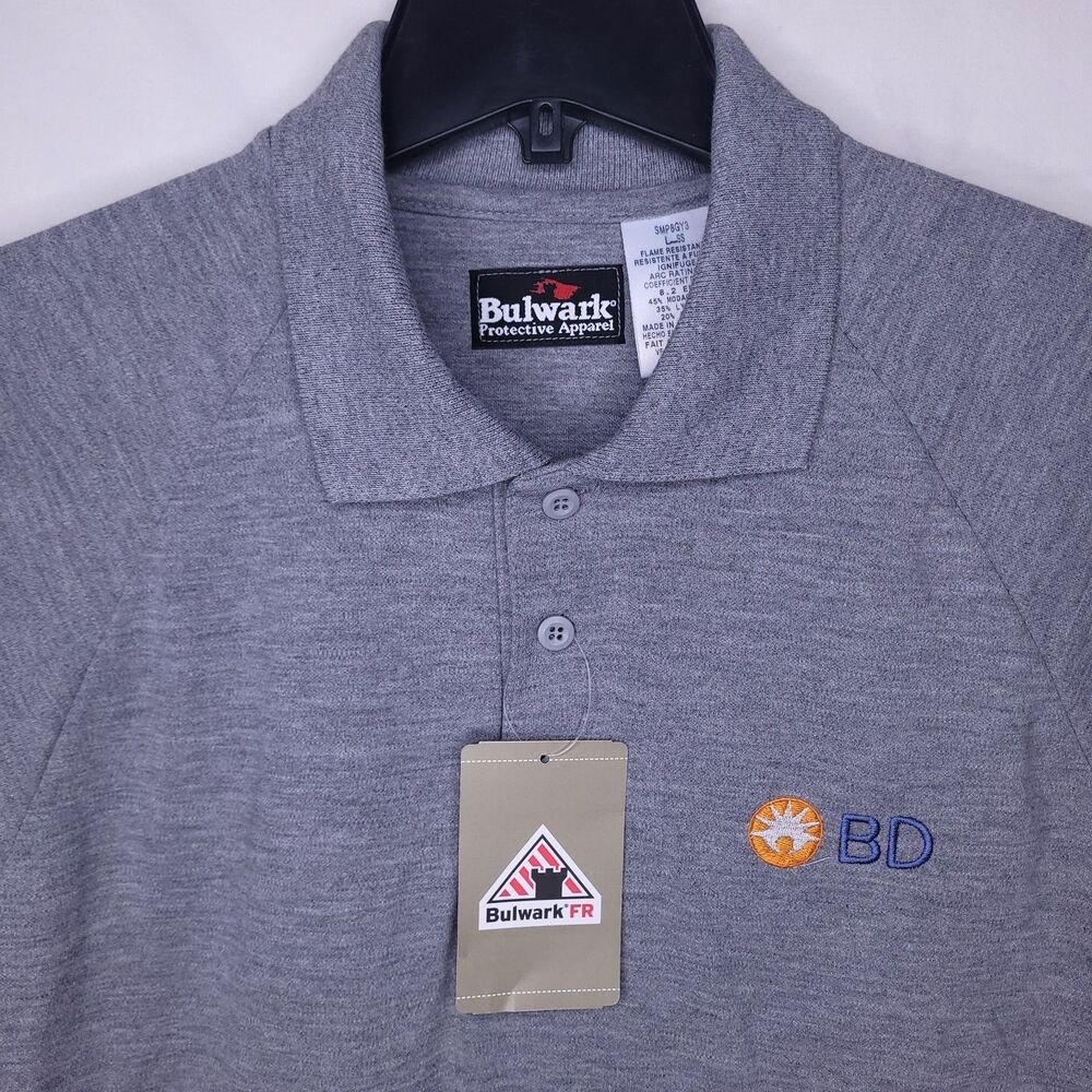 Bulwark Polo Shirt Mens Large Gray Fire Resistant CAT 2 NWT